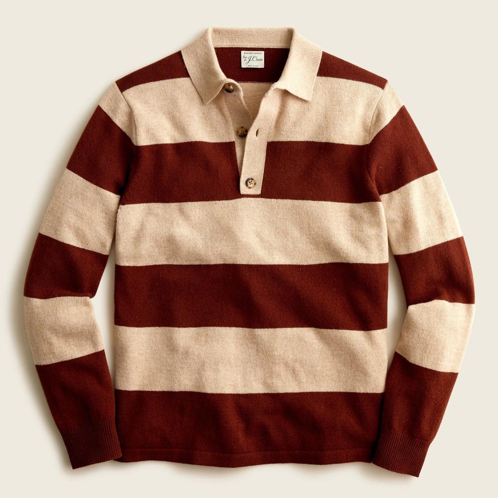 J. Crew Men’s Rugged Merino Wool Rugby Sweater